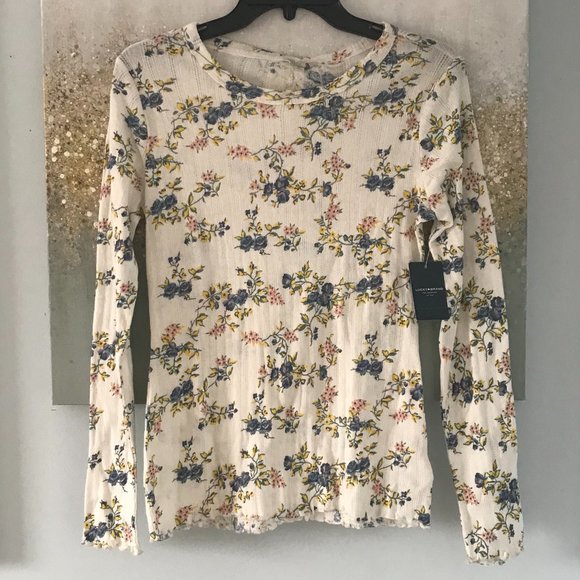 Lucky Brand Cotton Floral Henley (NWT) - Picture 1 of 13